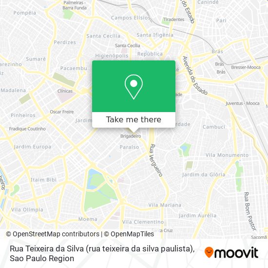 Mapa Rua Teixeira da Silva (rua teixeira da silva paulista)