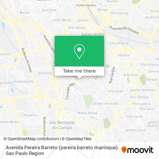 Mapa Avenida Pereira Barreto (pereira barreto mairinque)