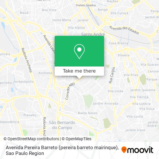 Avenida Pereira Barreto (pereira barreto mairinque) map