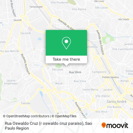 Mapa Rua Oswaldo Cruz (r oswaldo cruz paraíso)