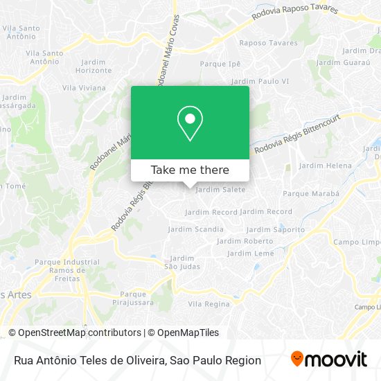 Mapa Rua Antônio Teles de Oliveira