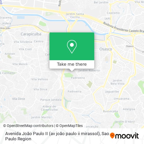 Avenida João Paulo II (av joão paulo ii mirassol) map