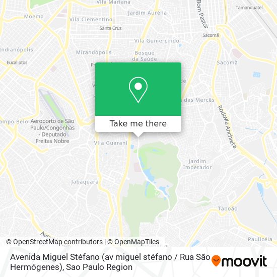 Avenida Miguel Stéfano (av miguel stéfano / Rua São Hermógenes) map