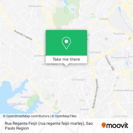 Mapa Rua Regente Feijó (rua regente feijó marley)