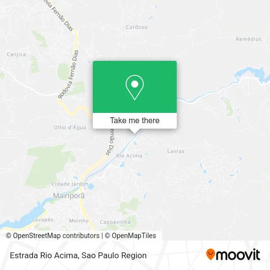 Estrada Rio Acima map