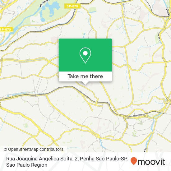 Mapa Rua Joaquina Angélica Soita, 2, Penha São Paulo-SP