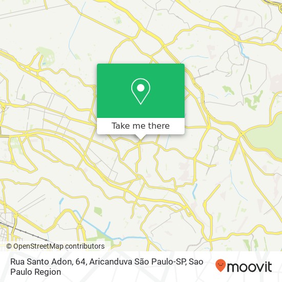 Rua Santo Adon, 64, Aricanduva São Paulo-SP map