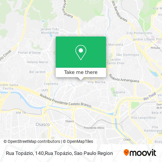 Mapa Rua Topázio, 140,Rua Topázio