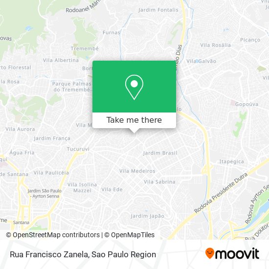 Mapa Rua Francisco Zanela