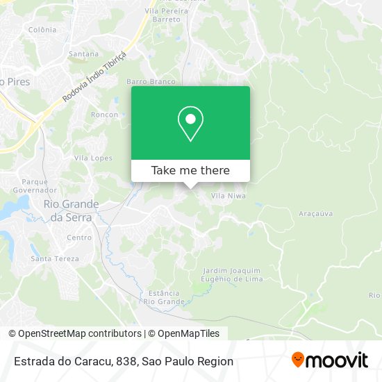 Mapa Estrada do Caracu, 838