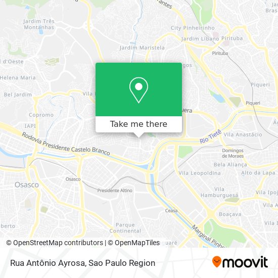 Mapa Rua Antônio Ayrosa