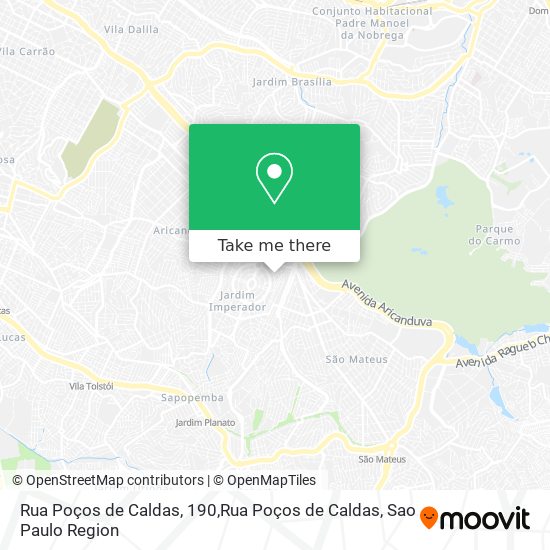 Mapa Rua Poços de Caldas, 190,Rua Poços de Caldas