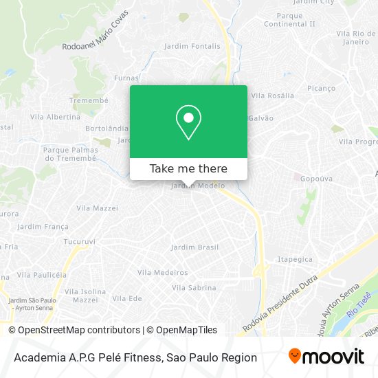 Mapa Academia A.P.G Pelé Fitness