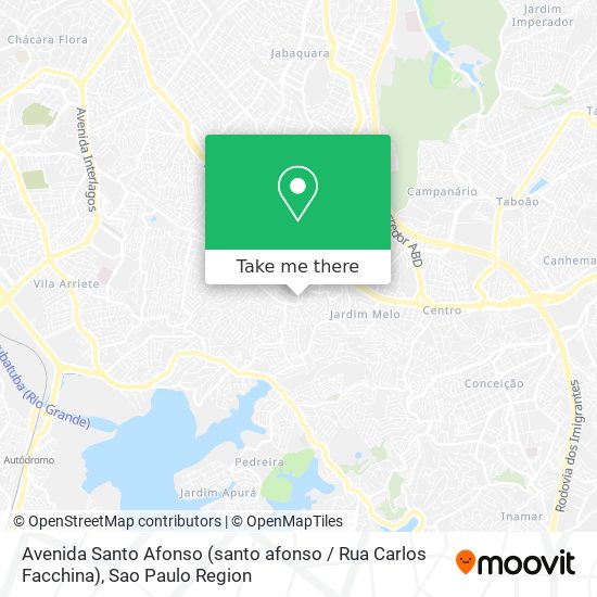 Avenida Santo Afonso (santo afonso / Rua Carlos Facchina) map