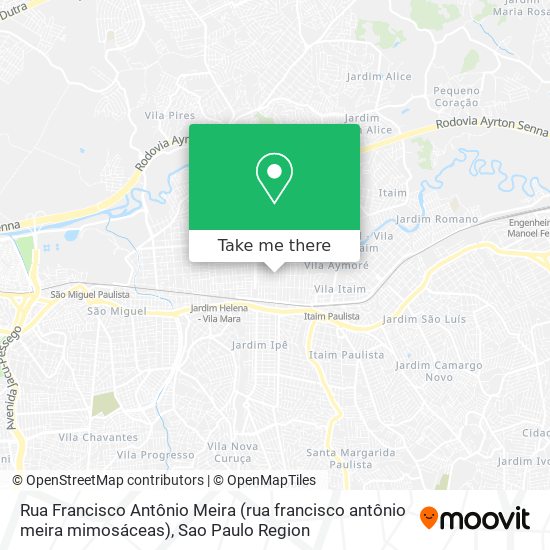 Rua Francisco Antônio Meira (rua francisco antônio meira mimosáceas) map