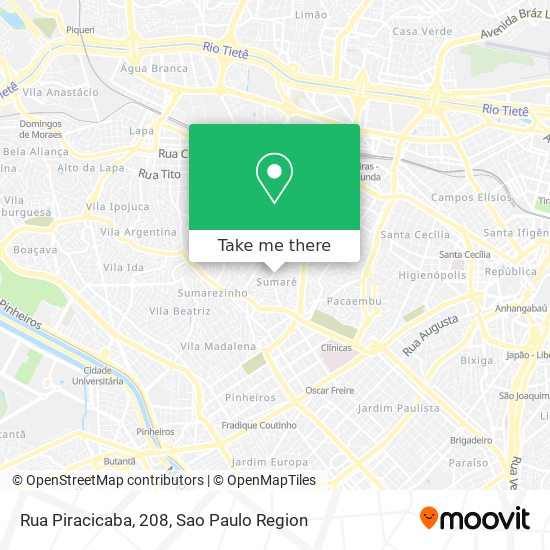 Mapa Rua Piracicaba, 208