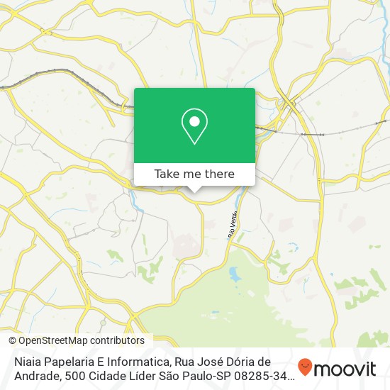 Mapa Niaia Papelaria E Informatica, Rua José Dória de Andrade, 500 Cidade Líder São Paulo-SP 08285-340