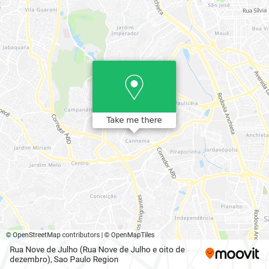 Mapa Rua Nove de Julho (Rua Nove de Julho e oito de dezembro)