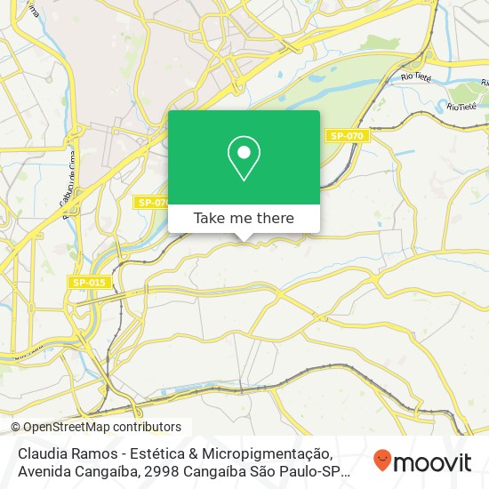 Mapa Claudia Ramos - Estética & Micropigmentação, Avenida Cangaíba, 2998 Cangaíba São Paulo-SP 03712-001