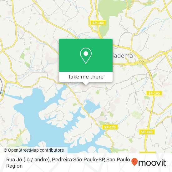 Rua Jó (jó / andre), Pedreira São Paulo-SP map