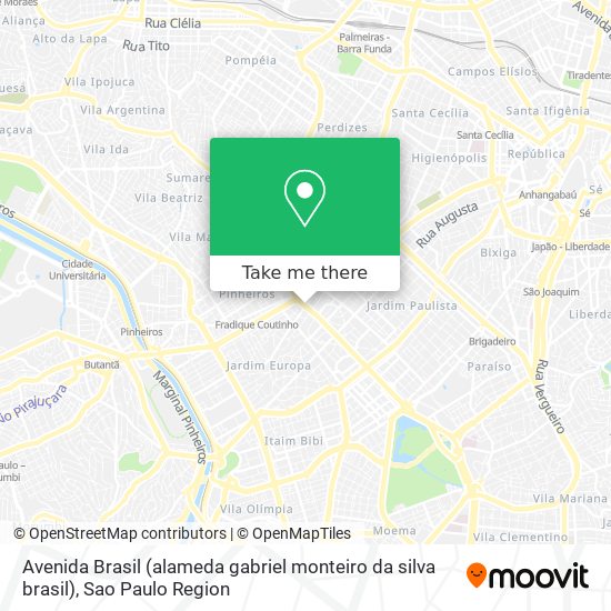 Avenida Brasil (alameda gabriel monteiro da silva brasil) map