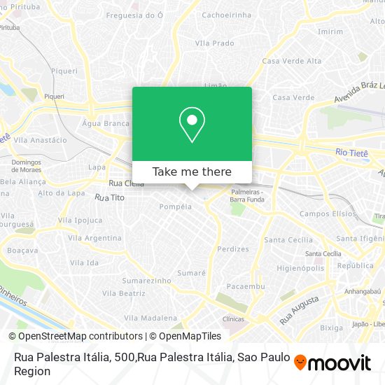 Mapa Rua Palestra Itália, 500,Rua Palestra Itália