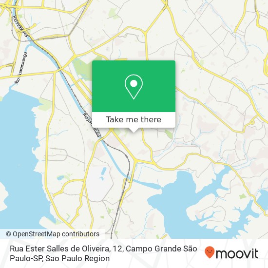 Mapa Rua Ester Salles de Oliveira, 12, Campo Grande São Paulo-SP