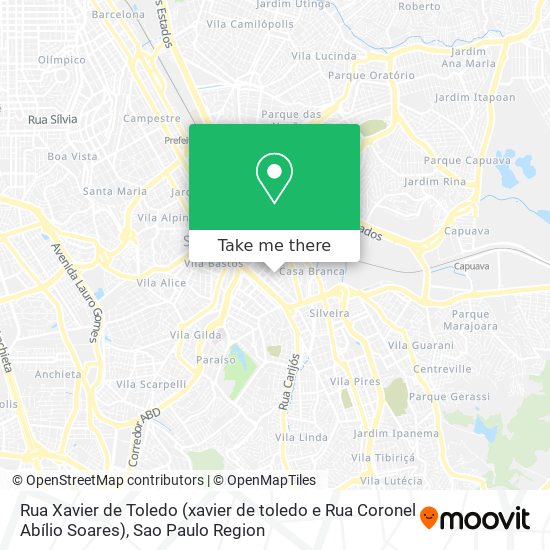 Rua Xavier de Toledo (xavier de toledo e Rua Coronel Abílio Soares) map