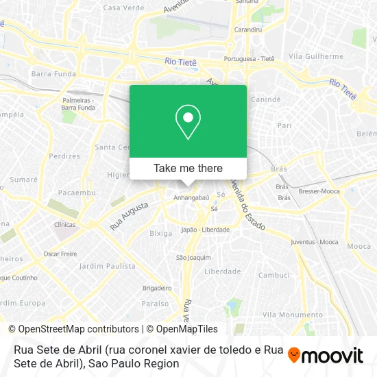 Rua Sete de Abril (rua coronel xavier de toledo e Rua Sete de Abril) map