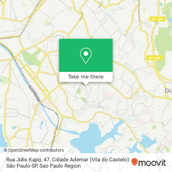 Rua Júlio Kapp, 47, Cidade Ademar (Vila do Castelo) São Paulo-SP map