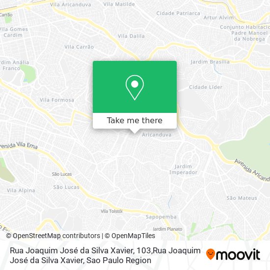 Mapa Rua Joaquim José da Silva Xavier, 103,Rua Joaquim José da Silva Xavier