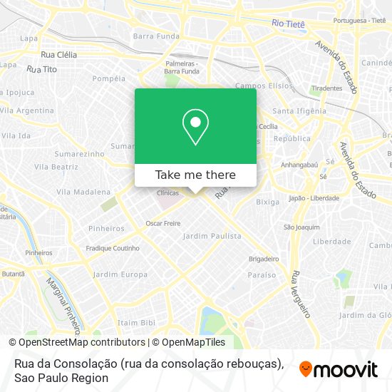 Rua da Consolação (rua da consolação rebouças) map