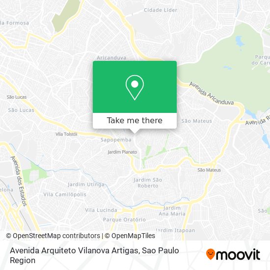 Mapa Avenida Arquiteto Vilanova Artigas