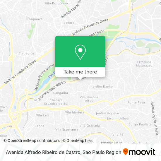 Mapa Avenida Alfredo Ribeiro de Castro