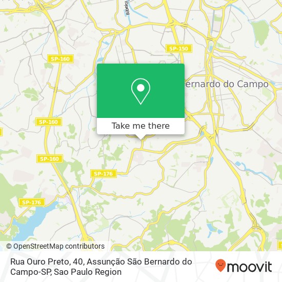 Rua Ouro Preto, 40, Assunção São Bernardo do Campo-SP map