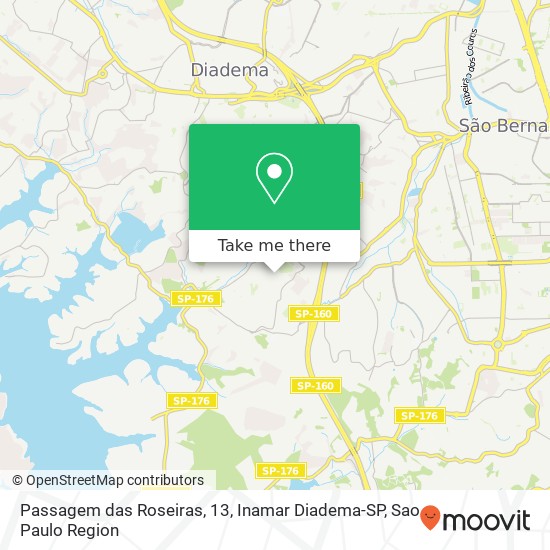 Mapa Passagem das Roseiras, 13, Inamar Diadema-SP