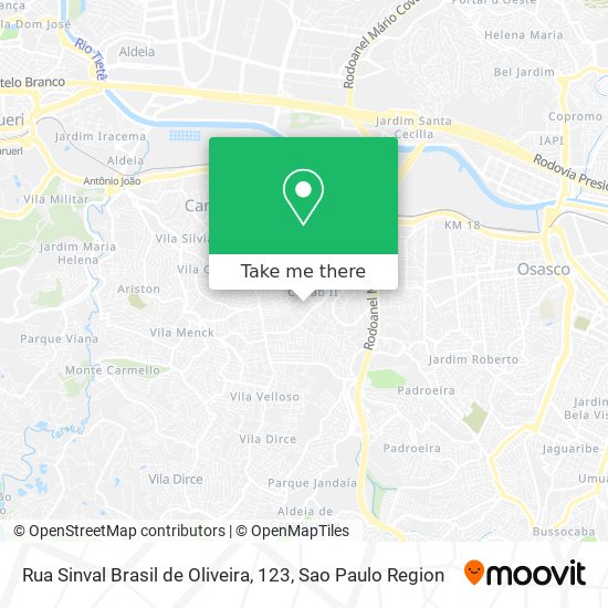 Rua Sinval Brasil de Oliveira, 123 map