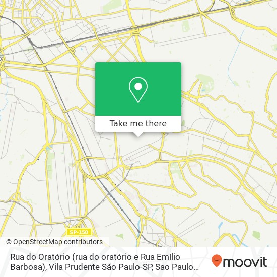 Rua do Oratório (rua do oratório e Rua Emílio Barbosa), Vila Prudente São Paulo-SP map
