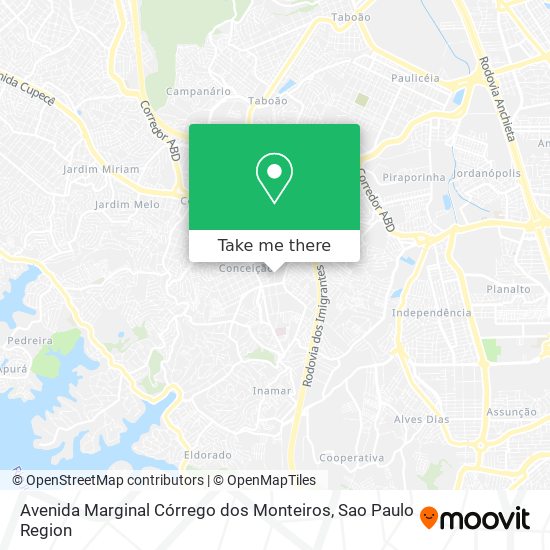 Avenida Marginal Córrego dos Monteiros map