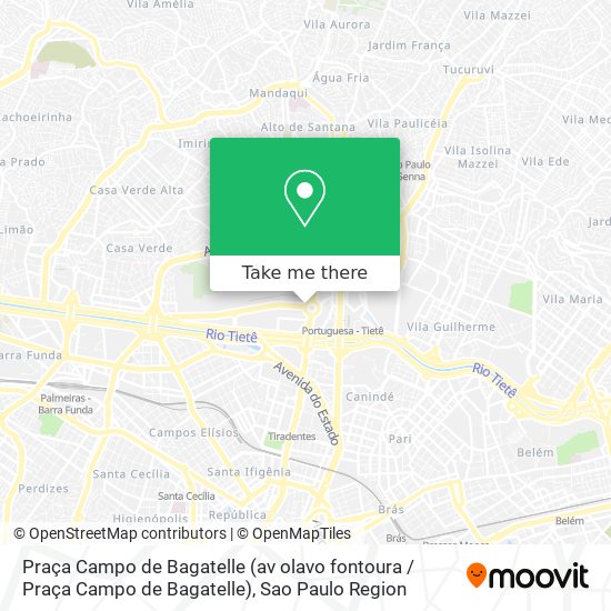 Praça Campo de Bagatelle (av olavo fontoura / Praça Campo de Bagatelle) map