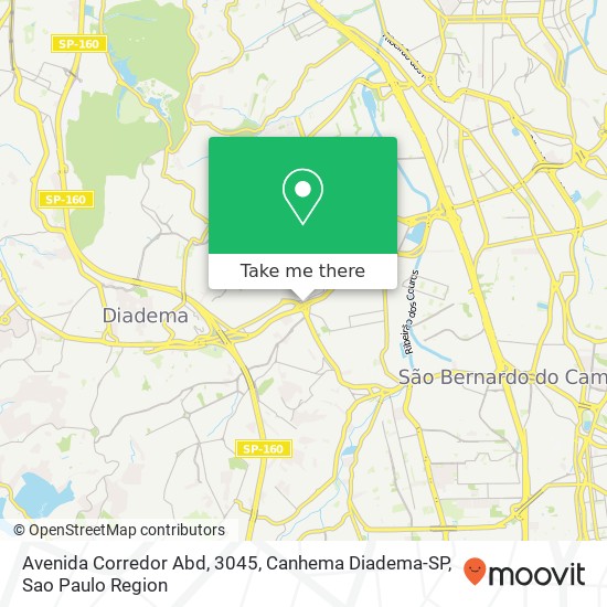 Mapa Avenida Corredor Abd, 3045, Canhema Diadema-SP