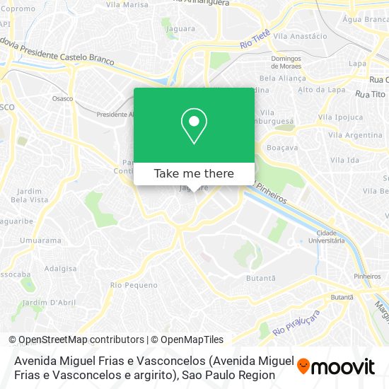 Mapa Avenida Miguel Frias e Vasconcelos