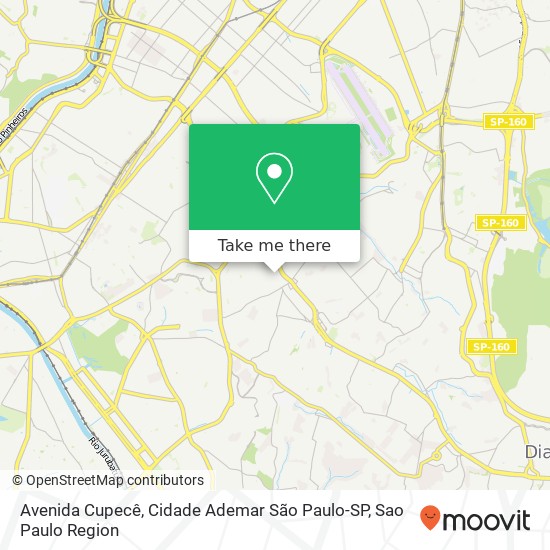 Avenida Cupecê, Cidade Ademar São Paulo-SP map