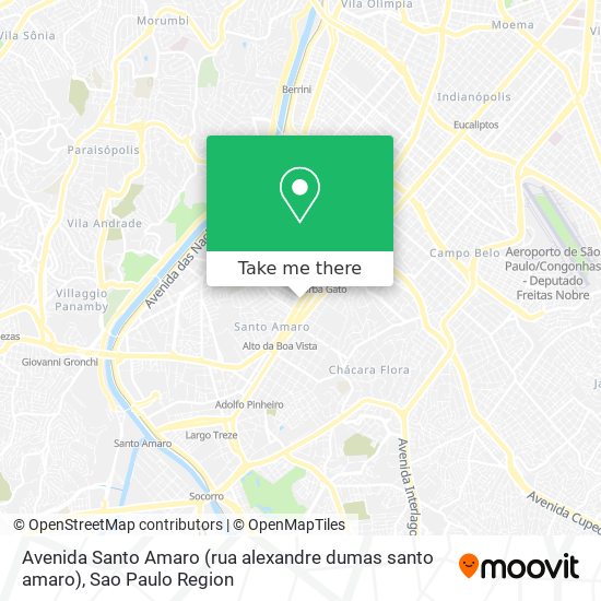 Mapa Avenida Santo Amaro (rua alexandre dumas santo amaro)