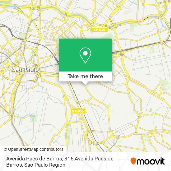 Avenida Paes de Barros, 315,Avenida Paes de Barros map