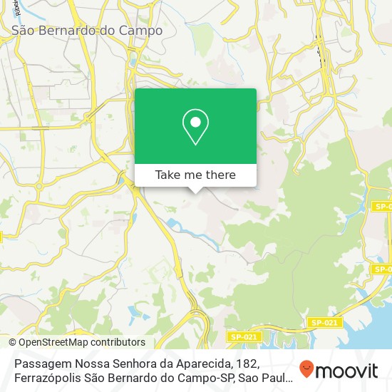 Mapa Passagem Nossa Senhora da Aparecida, 182, Ferrazópolis São Bernardo do Campo-SP