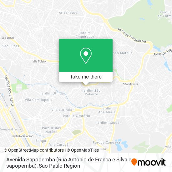 Avenida Sapopemba (Rua Antônio de Franca e Silva e sapopemba) map