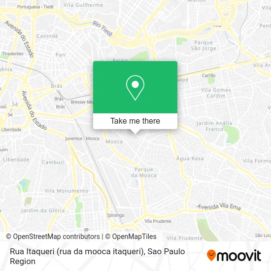 Rua Itaqueri (rua da mooca itaqueri) map