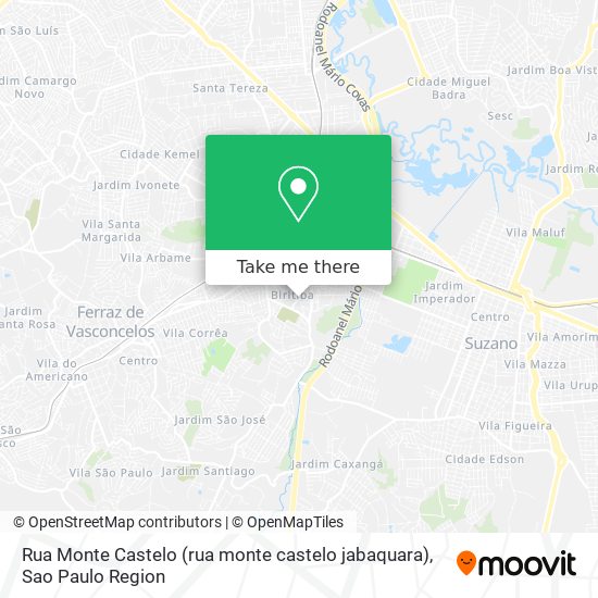 Rua Monte Castelo (rua monte castelo jabaquara) map