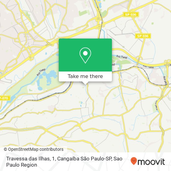 Mapa Travessa das Ilhas, 1, Cangaíba São Paulo-SP